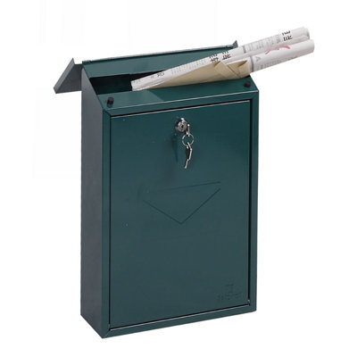 Phoenix Villa Top Loading Letter Box MB0114KG in Green with Key Lock