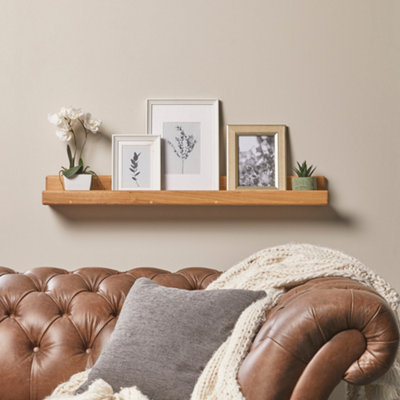 Photo and Display Shelf Made from Solid Oak - Wooden Floating Shelf  - Off the Grain 150cm (L)