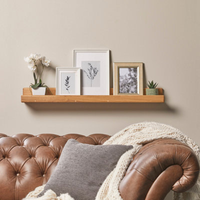 Photo and Display Shelf Made from Solid Oak - Wooden Floating Shelf  - Off the Grain 40cm (L)