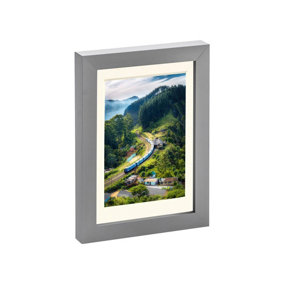 Photo Frame with 4" x 6" Mount - 5" x 7" - Grey/Ivory