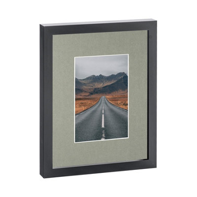 Photo Frame with 4" x 6" Mount - 8" x 10" - Black/Grey