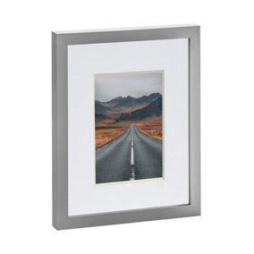 Photo Frame with 4" x 6" Mount - 8" x 10" - Grey/White