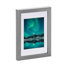Photo Frame with 4" x 6" Mount - A5 (6" x 8") - Grey/White