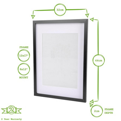 Photo Frame with A4 Mount - A3 (12" x 17") - Grey/White