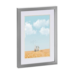 Photo Frame with A5 Mount - A4 (8" x 12") - Grey/White