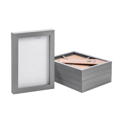 Photo Frames 5" x 7" Grey Pack of 5 DIY at B&Q