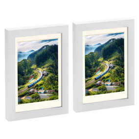Photo Frames with 4" x 6" Mount - 5" x 7" - White/Ivory - Pack of 2