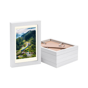 Photo Frames with 4" x 6" Mount - 5" x 7" - White/Ivory - Pack of 5