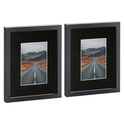 Photo Frames with 4" x 6" Mount - 8" x 10" - Black/Black - Pack of 2