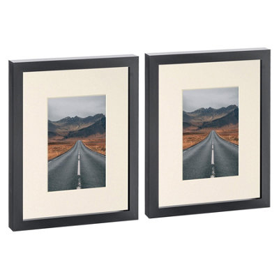 Photo Frames with 4" x 6" Mount - 8" x 10" - Black/Ivory - Pack of 2