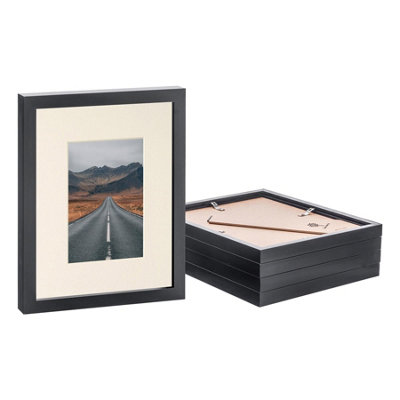 Photo Frames with 4" x 6" Mount - 8" x 10" - Black/Ivory - Pack of 5