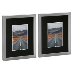 Photo Frames with 4" x 6" Mount - 8" x 10" - Grey/Black - Pack of 2
