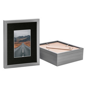 Photo Frames with 4" x 6" Mount - 8" x 10" - Grey/Black - Pack of 5