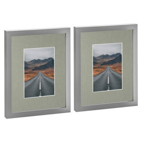 Photo Frames with 4" x 6" Mount - 8" x 10" - Grey/Grey - Pack of 2