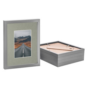 Photo Frames with 4" x 6" Mount - 8" x 10" - Grey/Grey - Pack of 5