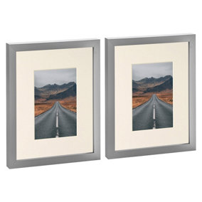 Photo Frames with 4" x 6" Mount - 8" x 10" - Grey/Ivory - Pack of 2