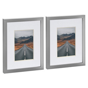 Photo Frames with 4" x 6" Mount - 8" x 10" - Grey/White - Pack of 2