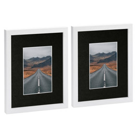Photo Frames with 4" x 6" Mount - 8" x 10" - White/Black - Pack of 2