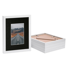 Photo Frames with 4" x 6" Mount - 8" x 10" - White/Black - Pack of 5