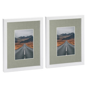 Photo Frames with 4" x 6" Mount - 8" x 10" - White/Grey - Pack of 2