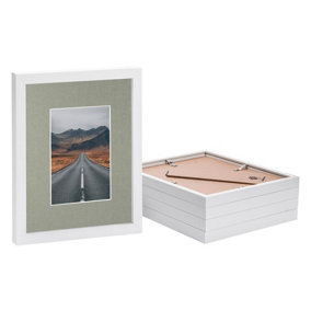 Photo Frames with 4" x 6" Mount - 8" x 10" - White/Grey - Pack of 5