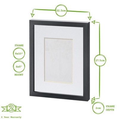 Photo Frames with 4" x 6" Mount - 8" x 10" - White/Grey - Pack of 5