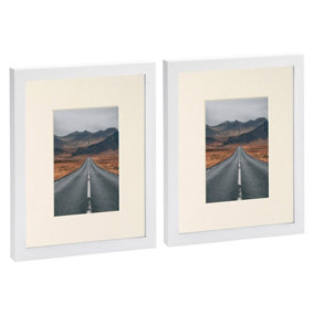 Photo Frames with 4" x 6" Mount - 8" x 10" - White/Ivory - Pack of 2
