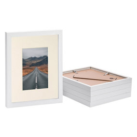 Photo Frames with 4" x 6" Mount - 8" x 10" - White/Ivory - Pack of 5