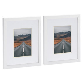 Photo Frames with 4" x 6" Mount - 8" x 10" - White/White - Pack of 2