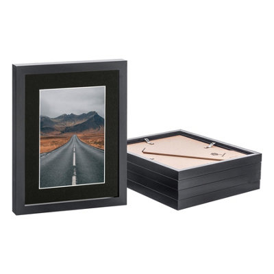 Photo Frames with 5" x 7" Mount - 8" x 10" - Black/Black - Pack of 5