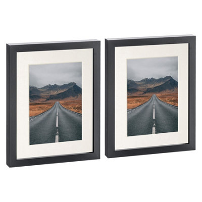 Photo Frames with 5" x 7" Mount - 8" x 10" - Black/Ivory - Pack of 2