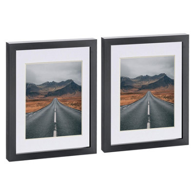 Photo Frames with 5" x 7" Mount - 8" x 10" - Black/White - Pack of 2