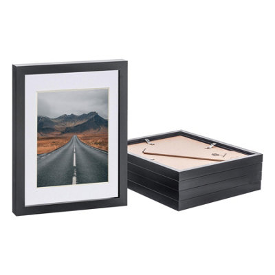 Photo Frames with 5" x 7" Mount - 8" x 10" - Black/White - Pack of 5