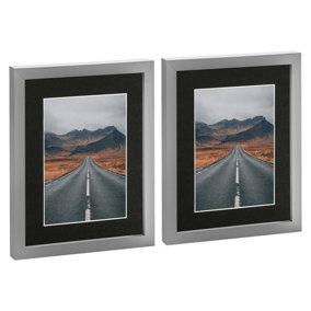 Photo Frames with 5" x 7" Mount - 8" x 10" - Grey/Black - Pack of 2