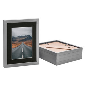 Photo Frames with 5" x 7" Mount - 8" x 10" - Grey/Black - Pack of 5