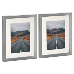 Photo Frames with 5" x 7" Mount - 8" x 10" - Grey/Ivory - Pack of 2