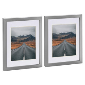 Photo Frames with 5" x 7" Mount - 8" x 10" - Grey/White - Pack of 2