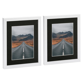 Photo Frames with 5" x 7" Mount - 8" x 10" - White/Black - Pack of 2