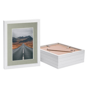 Photo Frames with 5" x 7" Mount - 8" x 10" - White/Grey - Pack of 5