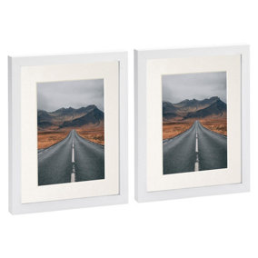 Photo Frames with 5" x 7" Mount - 8" x 10" - White/Ivory - Pack of 2