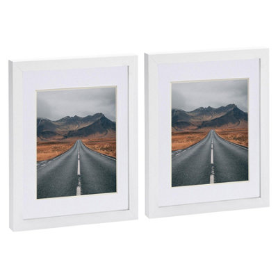 Photo Frames with 5" x 7" Mount - 8" x 10" - White/White - Pack of 2