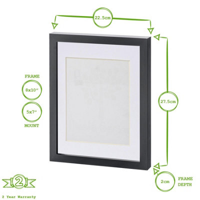 Photo Frames with 5" x 7" Mount - 8" x 10" - White/White - Pack of 2