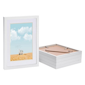 Photo Frames with A5 Mount - A4 (8" x 12") - White/White - Pack of 5