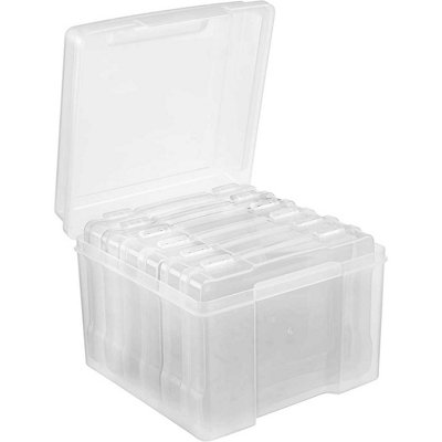 Photo Storage Boxes 7x5 Photograph Organiser - 600 Photo Capacity with 6 Clip Lock Cases - Protect from UV Light, Dust & Insects