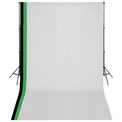 Photo Studio Kit with 3 Cotton Backdrops Adjustable Frame 3x5m