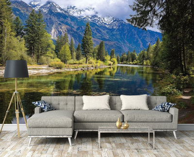 Photo Wallpaper 3D Nature Mountains Bedroom Non-Woven Wall Mural Modern ...