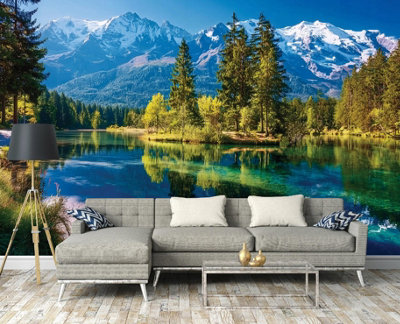Photo Wallpaper 3D Nature Mountains Bedroom Non-Woven Wall Mural Modern 350x250 cm