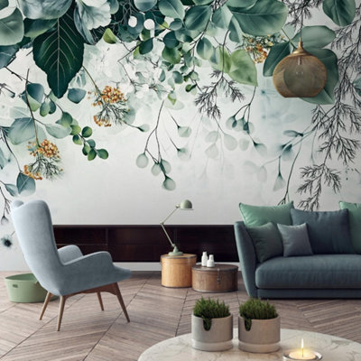 Photo Wallpaper Leaves Green Non-Woven Wall Mural Modern 250x175 cm