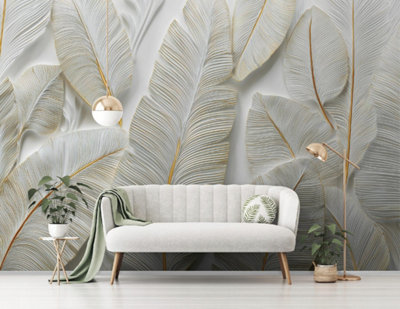Photo Wallpaper Leaves Nature  Non-Woven Wall Mural Modern 350x250 cm