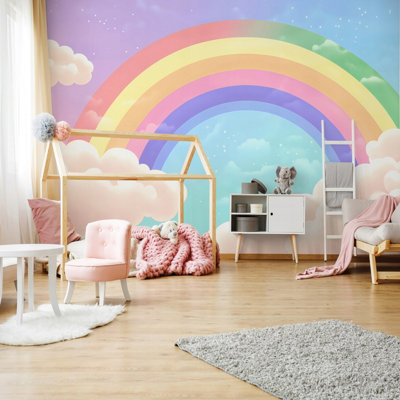 Photo Wallpaper Rainbow Sky Clouds For Kids Children Non-Woven Wall ...